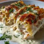 Chicken Alfredo Lasagna Rolls