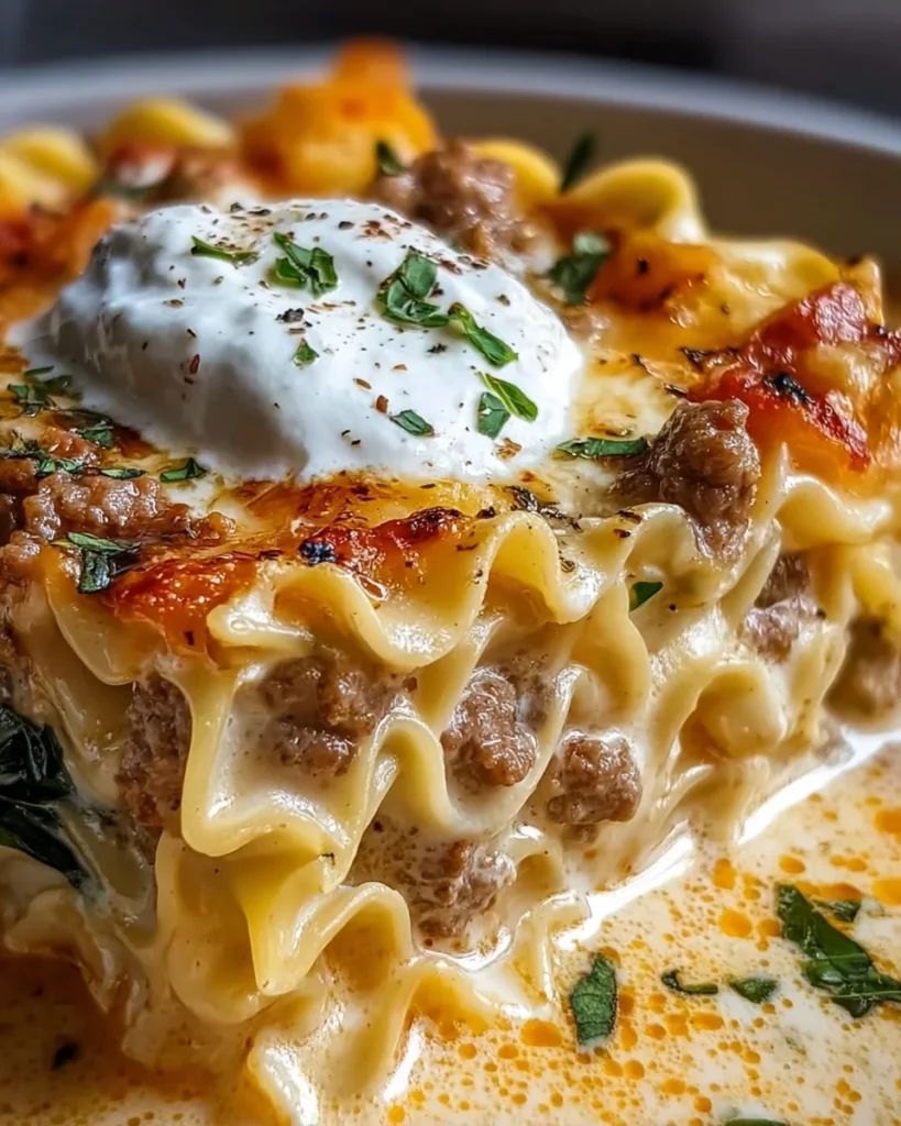 Creamy Alfredo Lasagna Soup