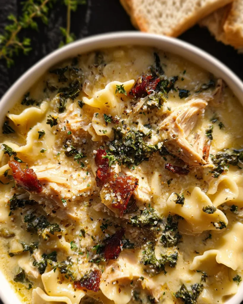 Creamy White Chicken Lasagna Soup