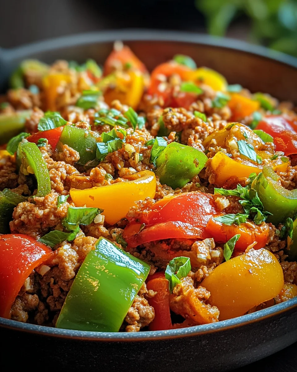 Ground Turkey and Peppers Stir-Fry