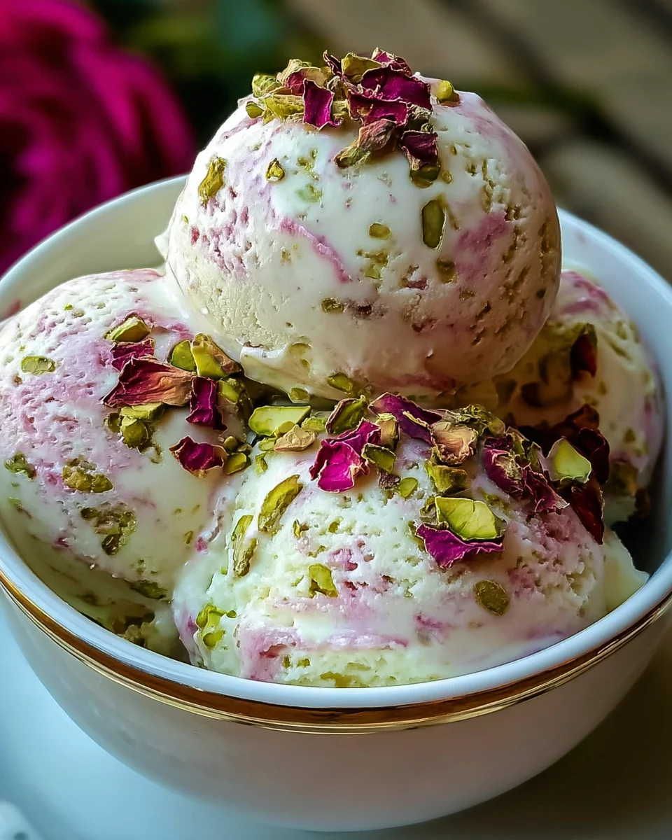 Rose Pistachio Cheesecake Ice Cream