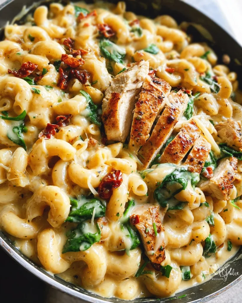 Tuscan Chicken Mac And Cheese (ONE POT, STOVE TOP)