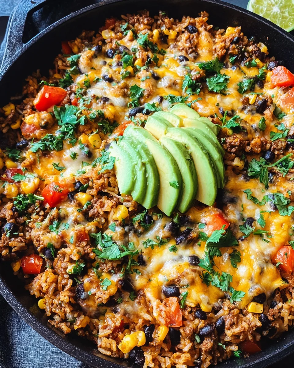 Cheesy Taco Rice Skillet