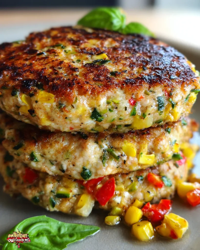 Chicken and Zucchini Corn Burgers