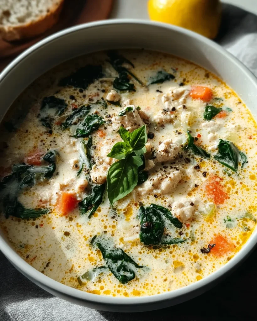 Creamy Italian Ground Chicken Soup