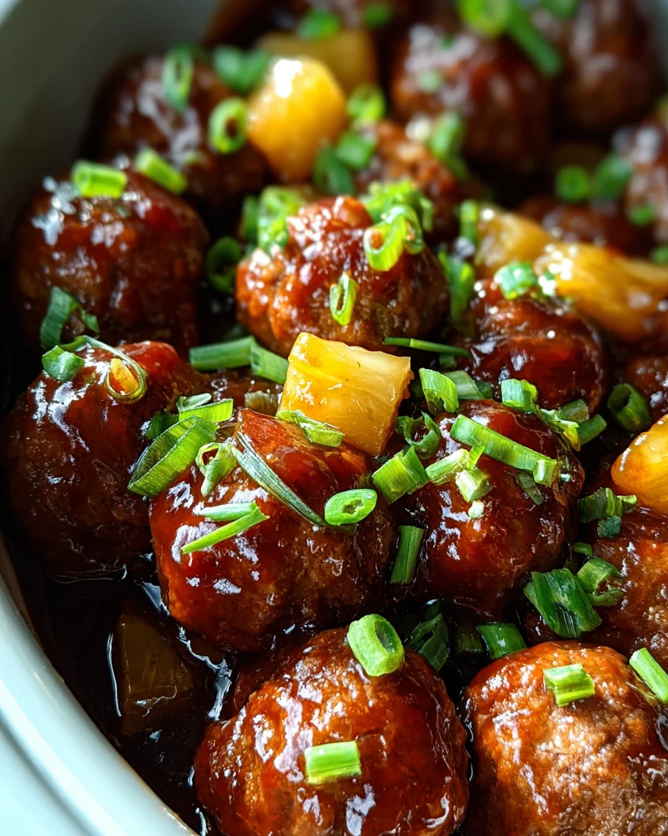 Crockpot Hawaiian Meatballs