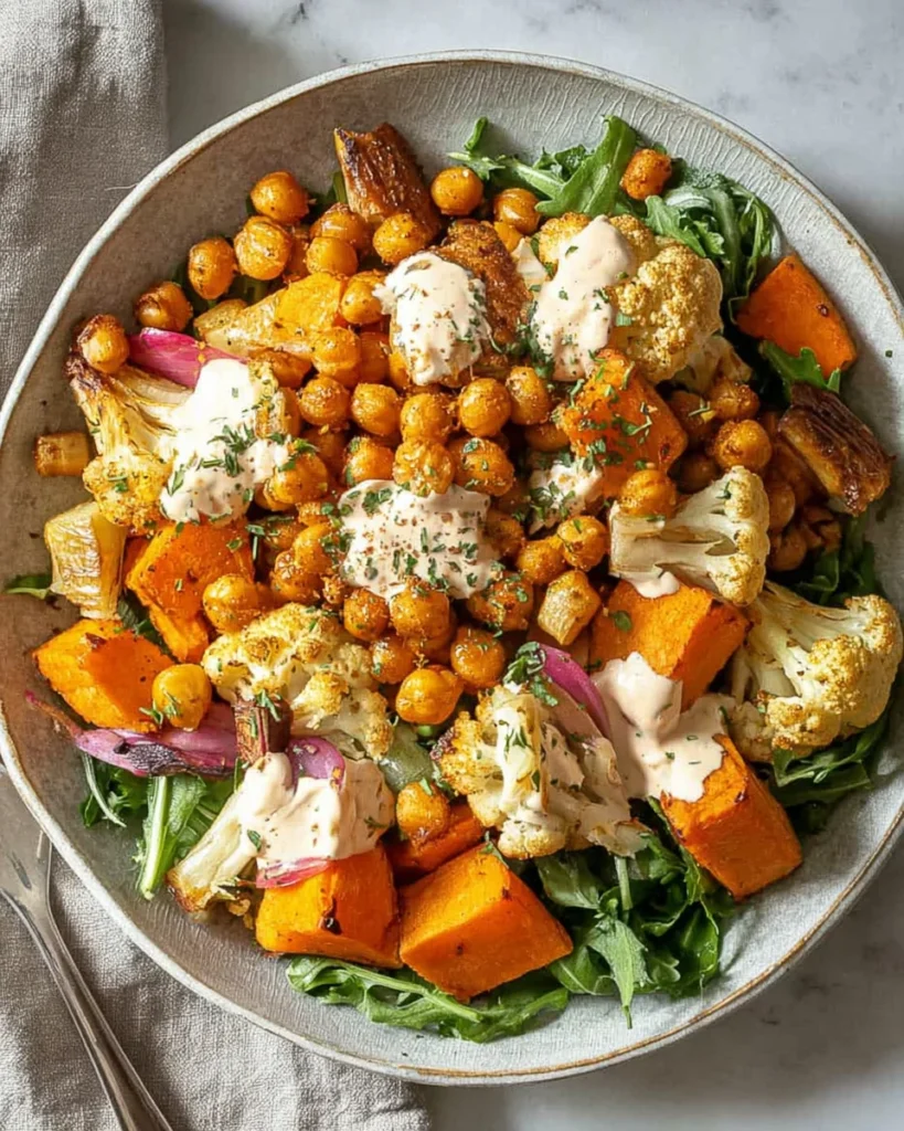 Glow Bowl Recipe: Roasted Veggie, Tahini Yogurt Sauce