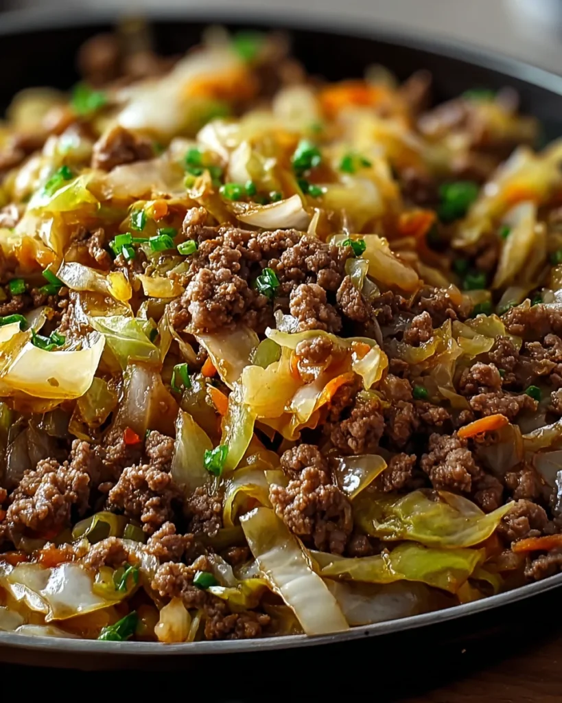 Ground Beef and Chopped Cabbage