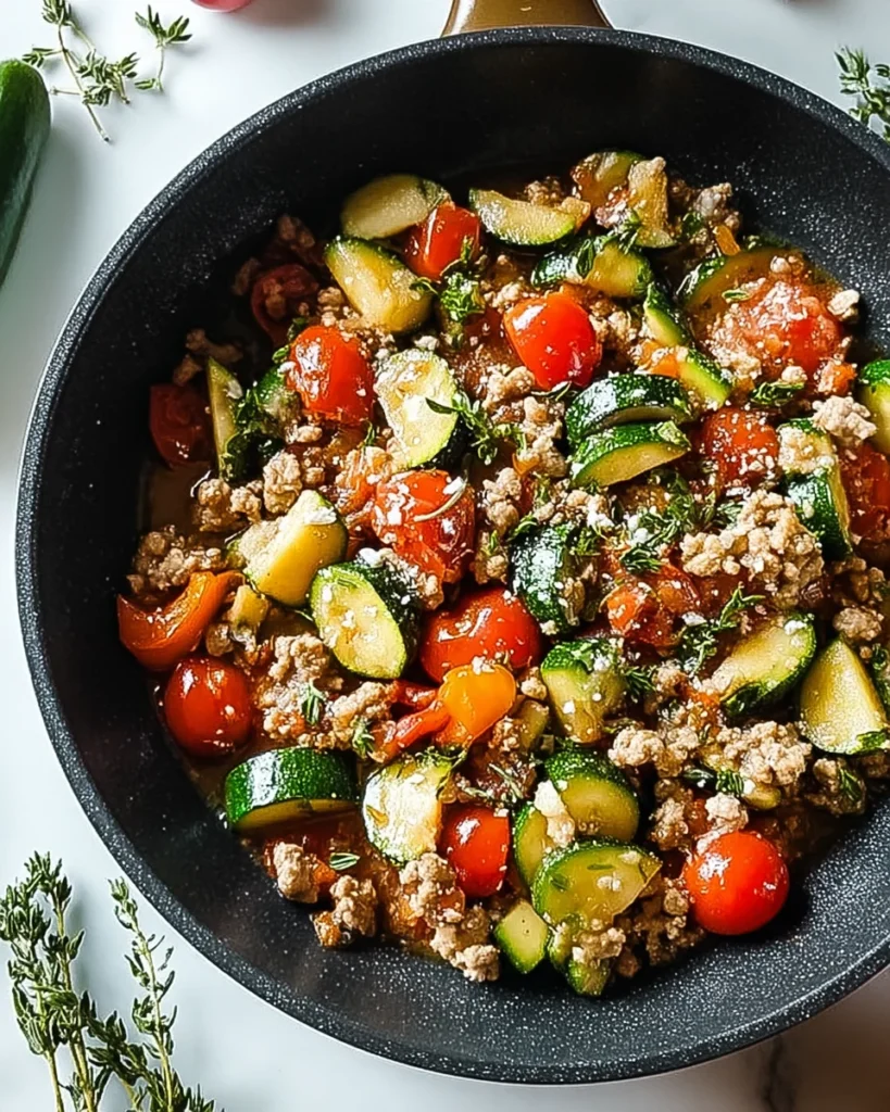 Ground Turkey and Zucchini Skillet