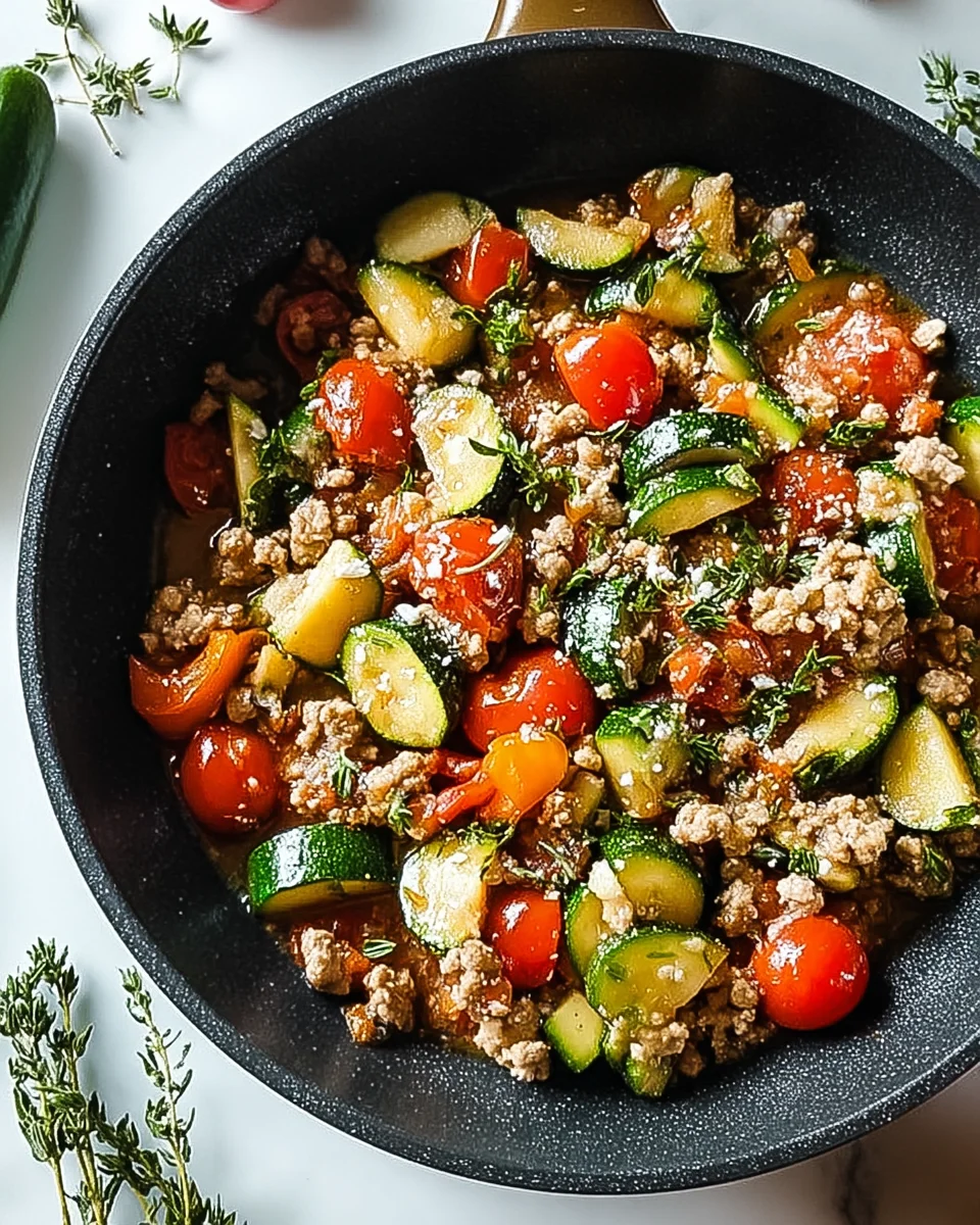 Ground Turkey and Zucchini Skillet