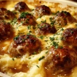 Meatball & Mashed Potato Bake