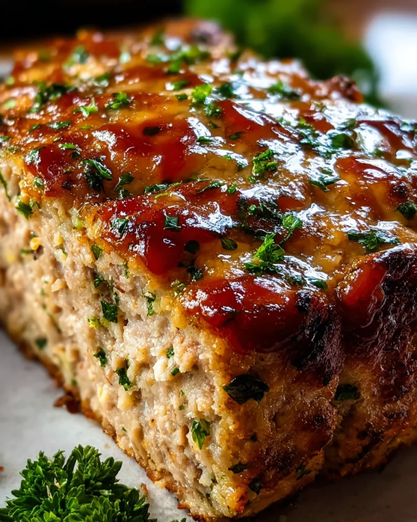 Melt-in-Your-Mouth Garlic Parmesan Chicken Meatloaf