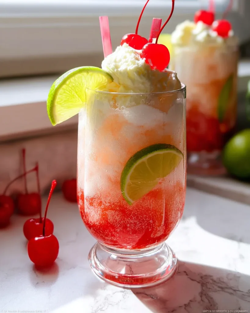 Shirley Temple Ice Cream Float