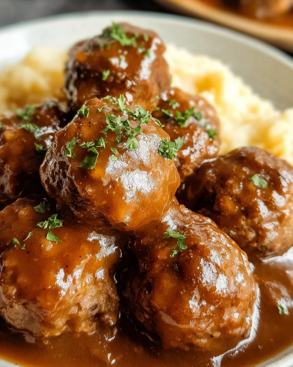 Tasty Slow Cooker Salisbury Steak Meatballs Recipe