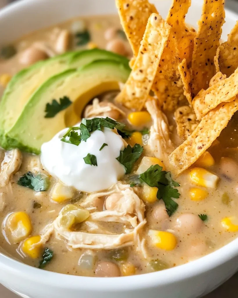 Creamy Crockpot White Chicken Chili