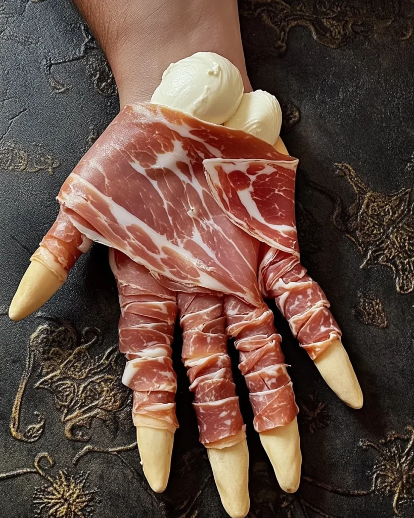 Creepy Halloween Hand Appetizer