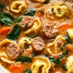 Crockpot Tortellini Soup with Sausage