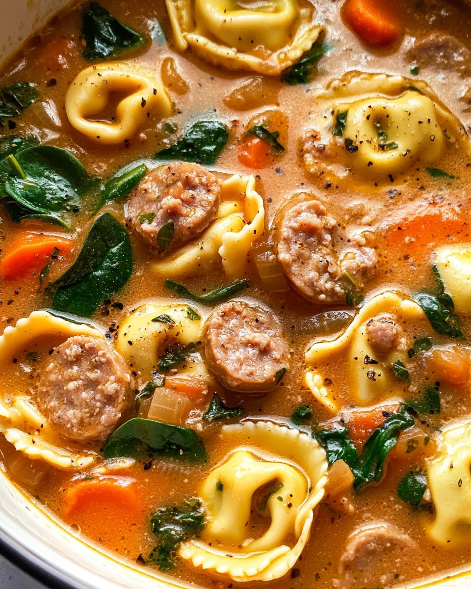 Crockpot Tortellini Soup with Sausage