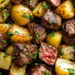 Garlic Butter Steak Bites and Potatoes