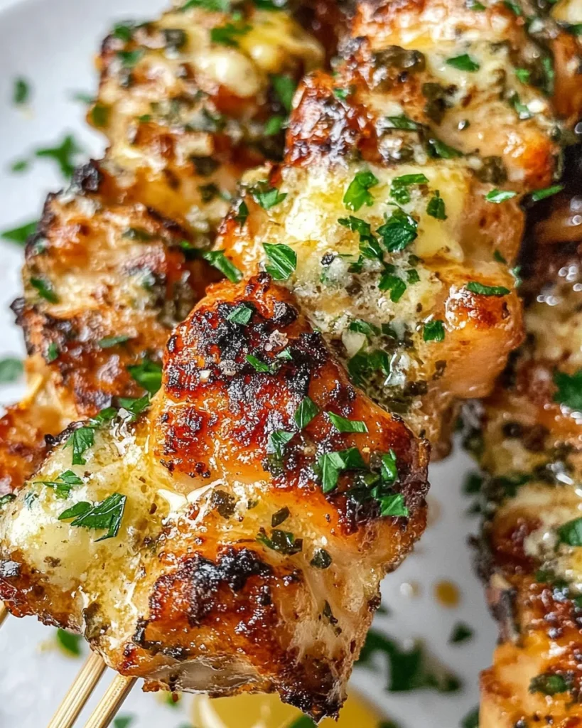 Garlic Parmesan Chicken Skewers