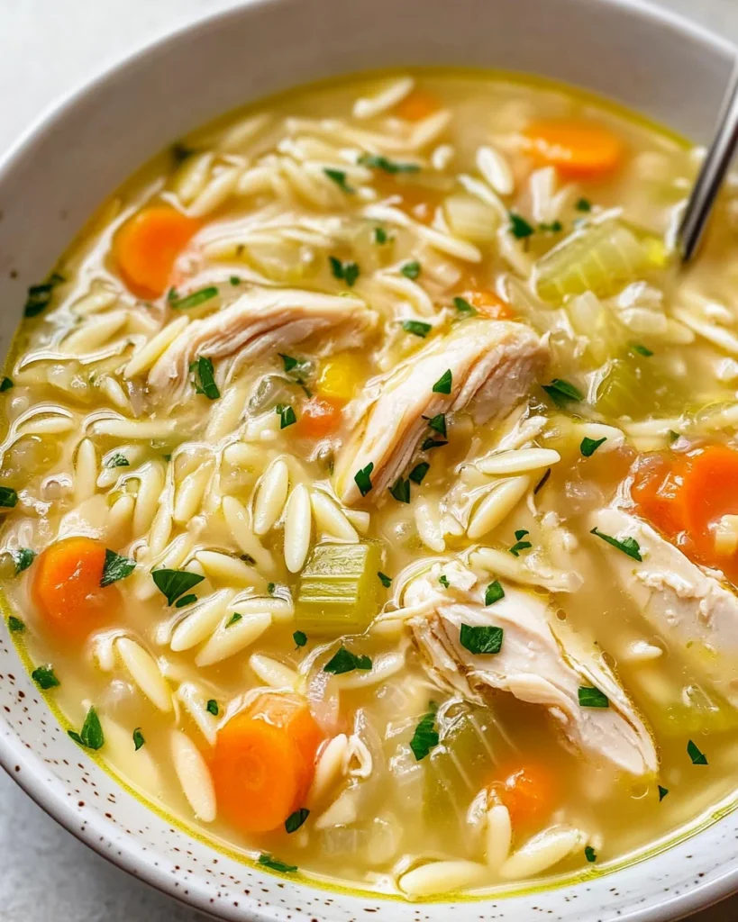 Lemon Chicken Orzo Soup