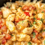 One Pot Queso Chicken and Rice