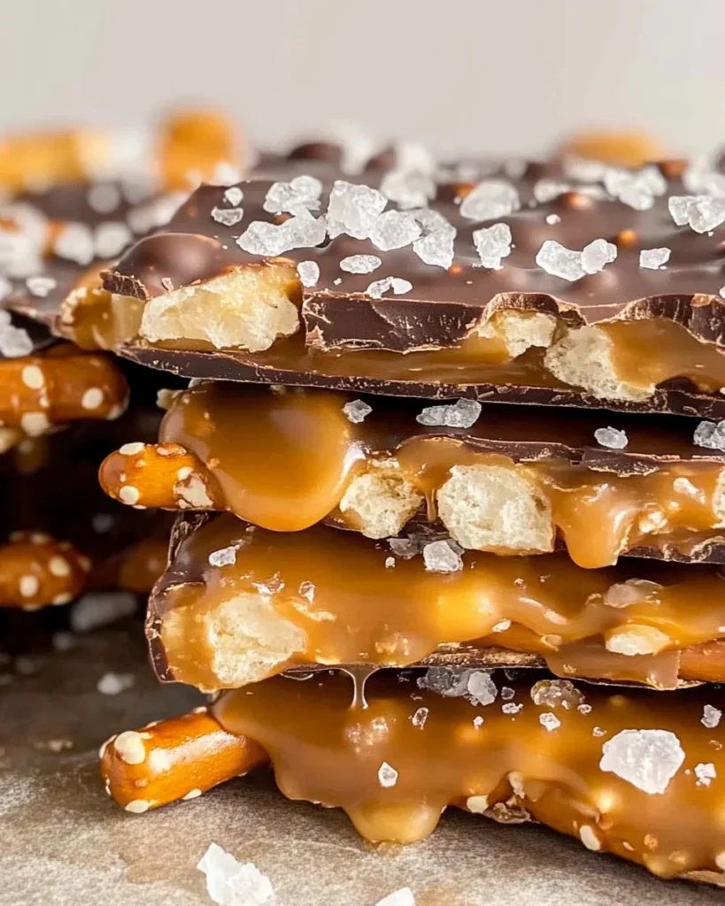 Salted caramel pretzel bark