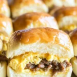 Sausage Egg and Cheese Breakfast Sliders with Syrup Glaze