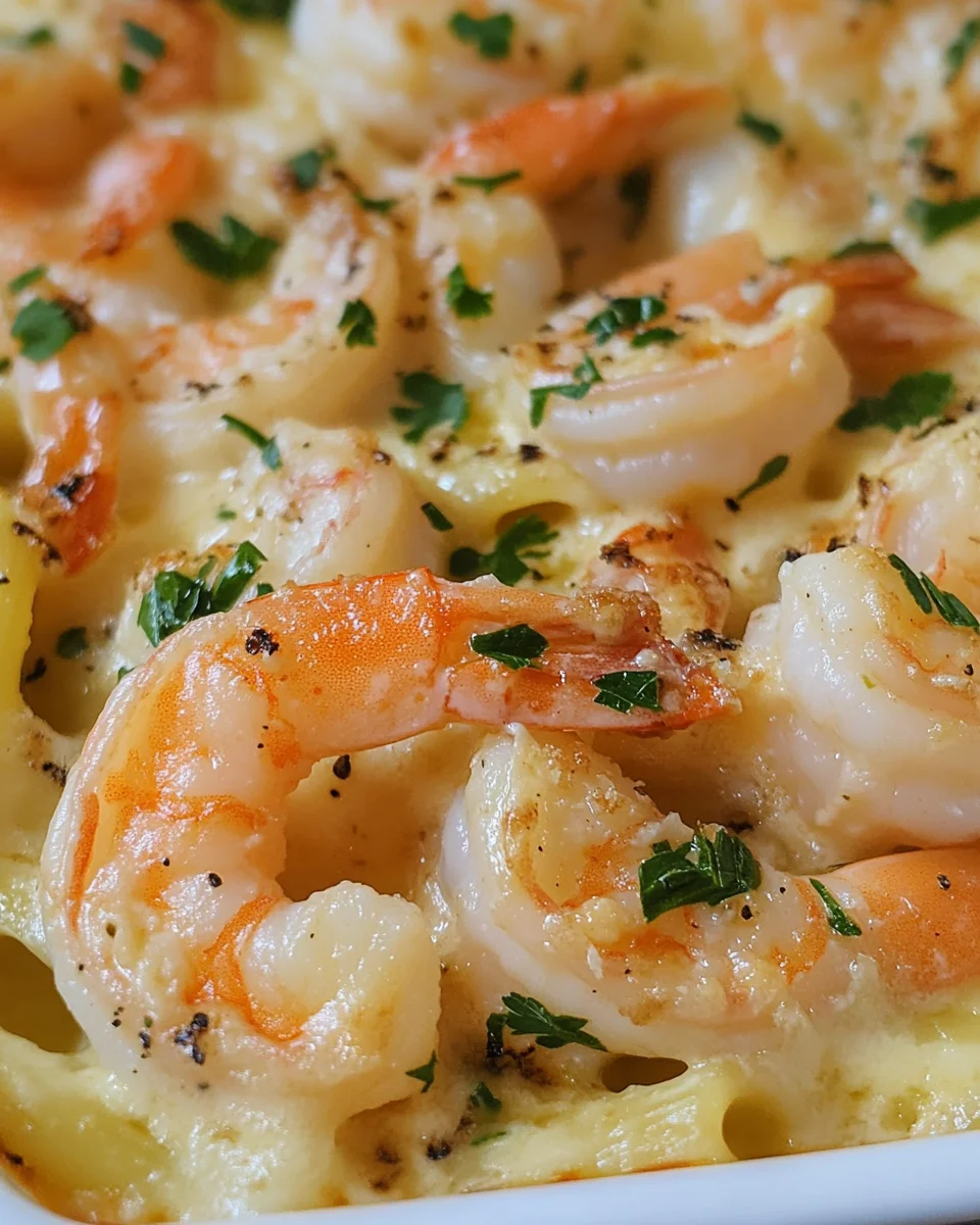 Shrimp Scampi Pasta Bake