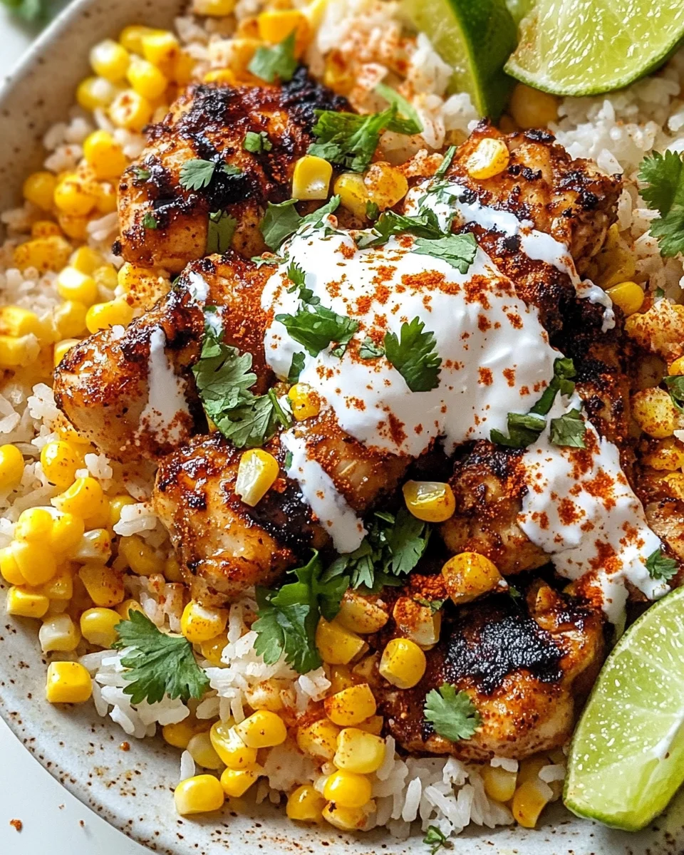 Street Corn Chicken Rice Bowl