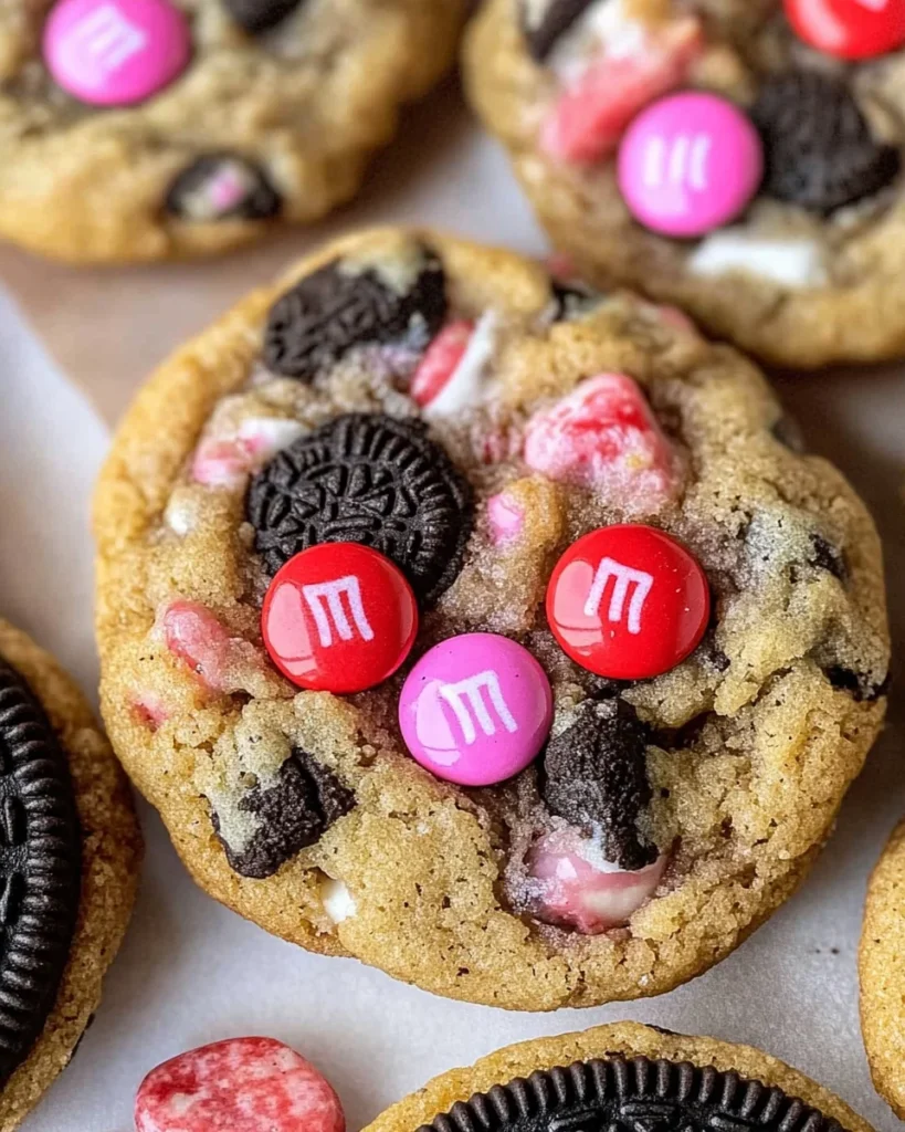 Valentine's day Oreo M&m's cookies